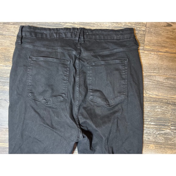 Good American Good Waist Crop Black Denim Jeans Size 6 High Rise Comfort Stretch - Picture 8 of 8